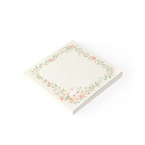 Floral Bunny Square Note Pad — Cute Spring Post-it® Sticky Notes