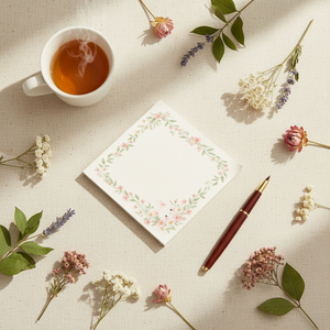 Floral Bunny Square Note Pad — Cute Spring Post-it® Sticky Notes