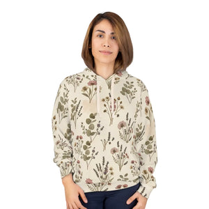 Floral Botanical Hoodie — Vintage Wildflower All-Over Print