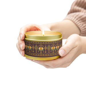 Boho Lotus Pattern Tin Candle