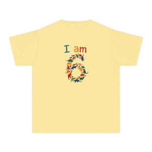 Youth Tee — "I Am" Colorful Dinosaur Graphic Kids Shirt