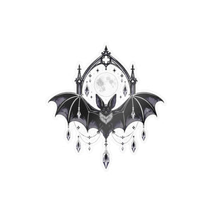 Gothic bat moon kiss-cut vinyl decal - home decor decals