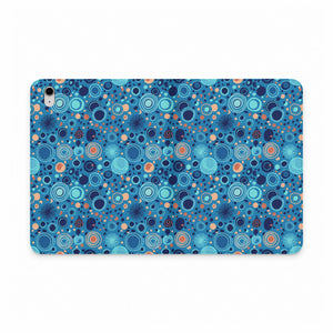 Blue Retro Circles Tablet Folio Case — Geometric Oceanic Pattern