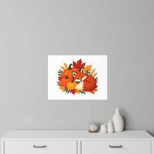 Autumn fox and pumpkins fall wall decal - decals