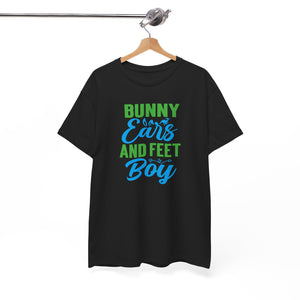 Bunny ears and feet, Boy, Easter, Unisex Heavy Cotton Tee