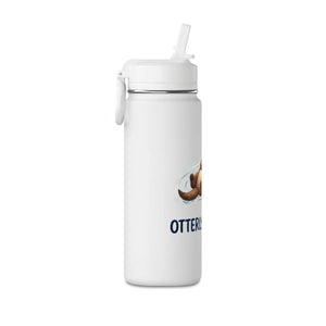 Mini water bottle by DipaliZ with a hand-drawn otter and 20 fl oz capacity