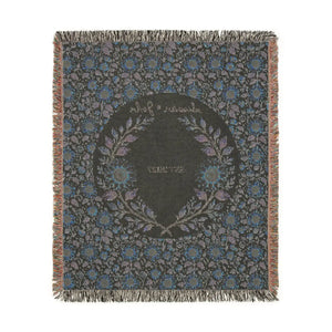 Personalized, Sunflower & Midnight Floral Woven Throw Blanket