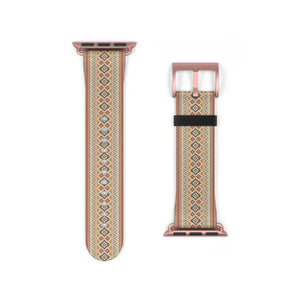Boho Geo Pattern Watch Band — Beige Aztec Strap for Apple Watch