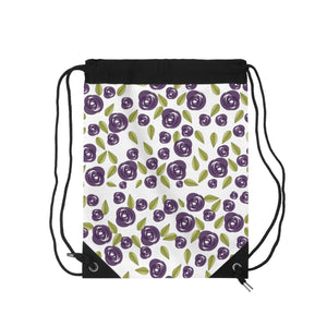 Purple flowers Outdoor Drawstring Bag