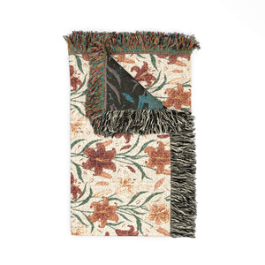 Boho Floral Woven Blanket – Cozy Southwestern Throw for Living Room & Bedspread