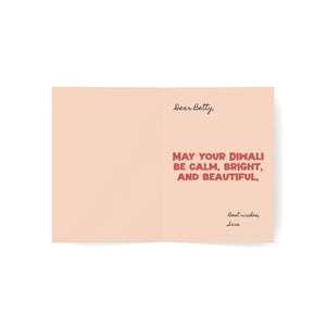 Personalized, Happy Diwali Greeting Cards — Cute Festival of Lights Cards (1/10/30/50 pcs)