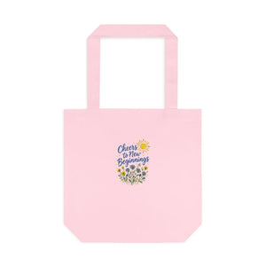 Personalized, Embroidered 'Cheers to New Beginnings' Floral Tote