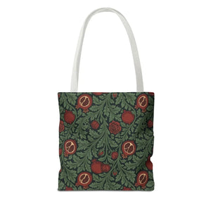 Vintage william morris-inspired botanical pomegranate tote bag - bags