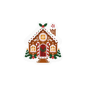 Gingerbread house christmas kiss-cut vinyl decal - home decor decals