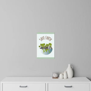 Save Earth Wall Decal – Eco-Friendly Globe Illustration for Home & Classroom
