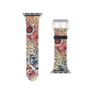 Geometric Floral Mosaic Watch Band – Colorful Vintage Art Pattern