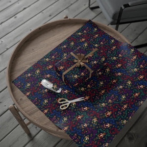 Festive holiday pattern wrapping paper