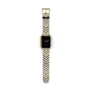 Chevron Pattern Watch Band — Neutral Geometric Apple Watch Strap