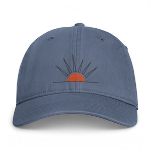 Sunrise Embroidered Cap — Coastal Washed Baseball Hat, Desert sunburst