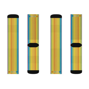 Colorful Rainbow Stripe Cats Sublimation Socks