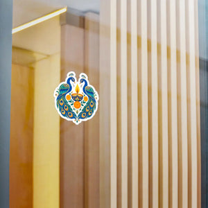 Peacock diya kiss-cut vinyl decal - home decor decals