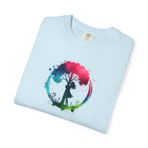 A girl hugging a tree World Environment Day Unisex Garment-Dyed T-shirt