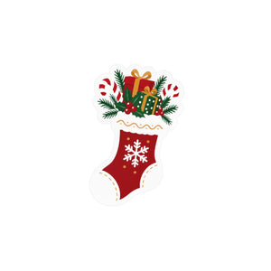 Christmas stocking kiss-cut vinyl decal - home decor decals