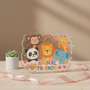 Animal Friends Acrylic Cutout — Custom Kids Room Statue