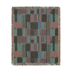 DipaliZ woven blanket with a boho southwestern block pattern