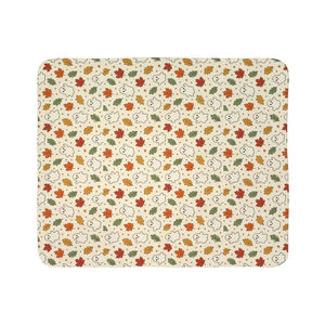 Autumn Ghosts Sherpa Blanket — Cozy Fall Leaves Fleece Throw
