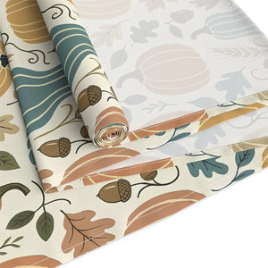 Autumn Pumpkins Table Runner — Fall Harvest Thanksgiving Kitchen Decor
