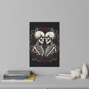 DipaliZ wall decal with two skeletons kissing among roses