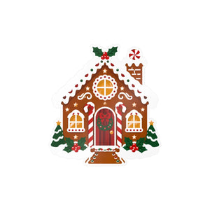 Gingerbread house christmas kiss-cut vinyl decal - home decor decals