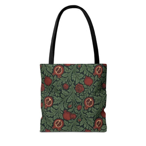 Vintage william morris-inspired botanical pomegranate tote bag - bags