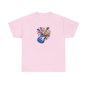 Musical instrument, with splashes of color, Unisex Heavy Cotton Tee