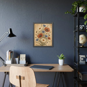 Framed paper poster – vintage wildflower botanical floral wall art - posters