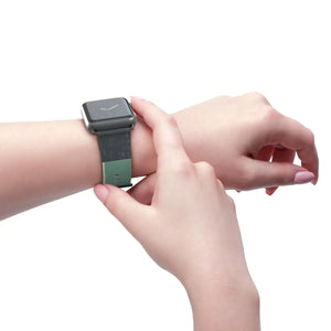 Boho Tie-Dye Watch Band – Green & Terracotta Patterned Apple Watch Strap