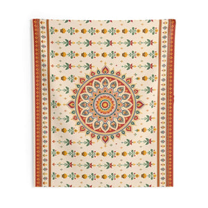 Bohemian mandala wall tapestry, earthy floral indian-inspired decor - decorative tapestries