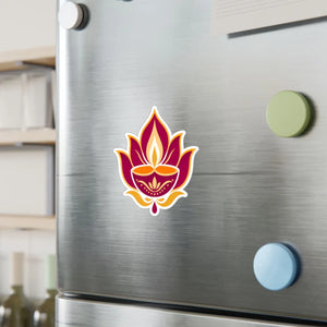 Lotus diya kiss-cut vinyl decal - home decor decals