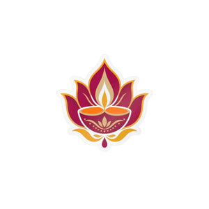 Lotus diya kiss-cut vinyl decal - home decor decals