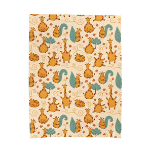 Giraffe Friends Velveteen Plush Blanket