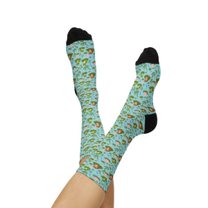Frog Pond Pattern Socks — Cute Novelty Sublimation Crew Socks