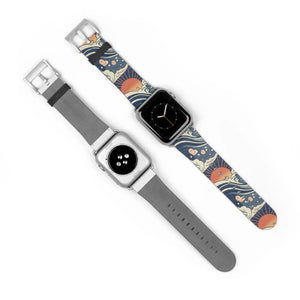 Sunrise wave watch band, japanese pattern apple strap - bands