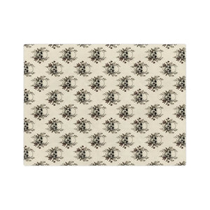 Skull & Roses Velveteen Microfiber Blanket — Gothic Floral Throw