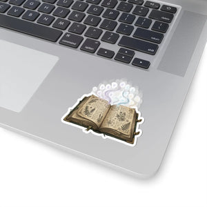 Magic Book Sticker — Vintage Grimoire Witch Spellbook Kiss-Cut Sticker
