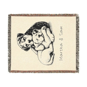 Personalized, Cozy Dog Lovers Woven Blanket - Adorable Puppy Design for Home Decor