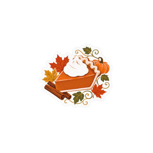 Autumn pumpkin pie kiss-cut vinyl decal - home decor decals