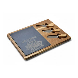 Life is short lick the bowl charcuterie board | engraved cheese slate - cutting boards