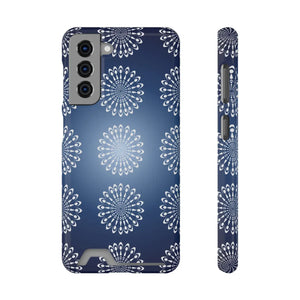 Samsung Galaxy fit of the DipaliZ blue floral mandala card case.