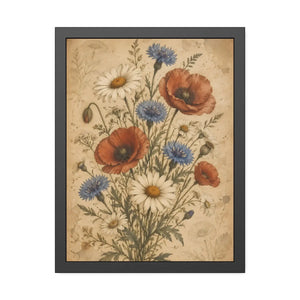 Framed paper poster – vintage wildflower botanical floral wall art - posters